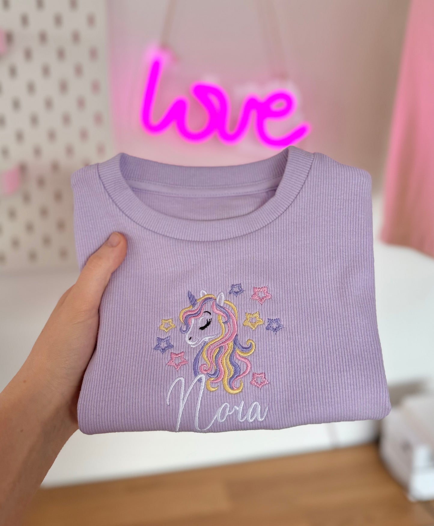 Unicorn Ribbed T-Shirt and Short Set - Personalised Option