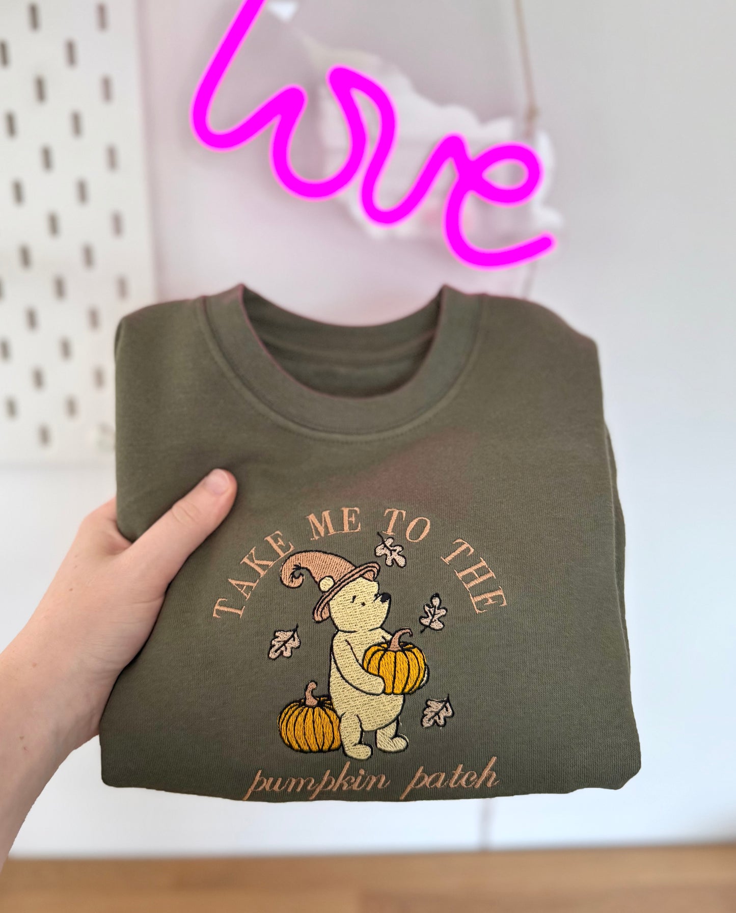 Take Me To The Pumpkin Patch Bear Children's Sweatshirt - Embroidered