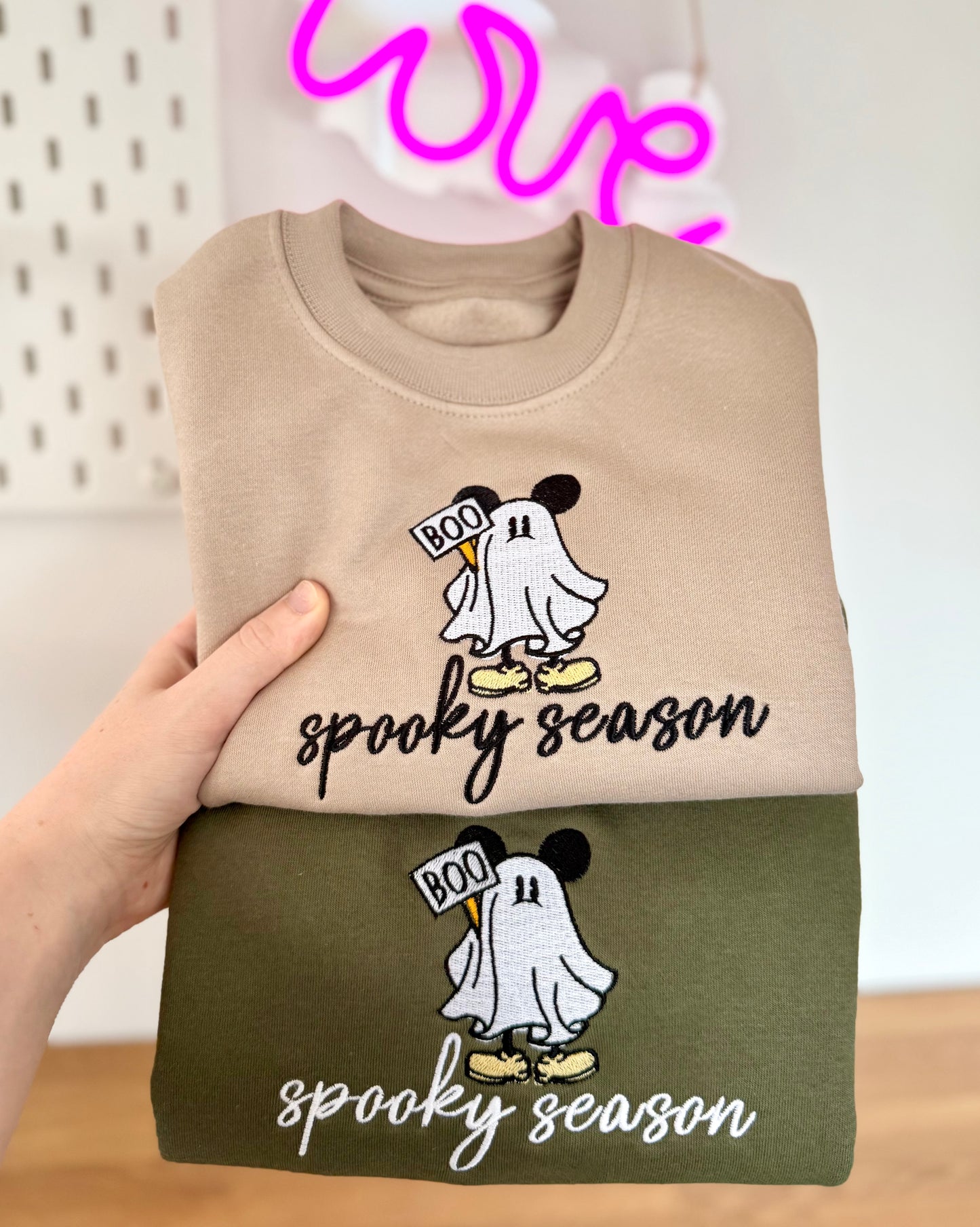 Spooky Season Mouse Children's Sweatshirt - Embroidered