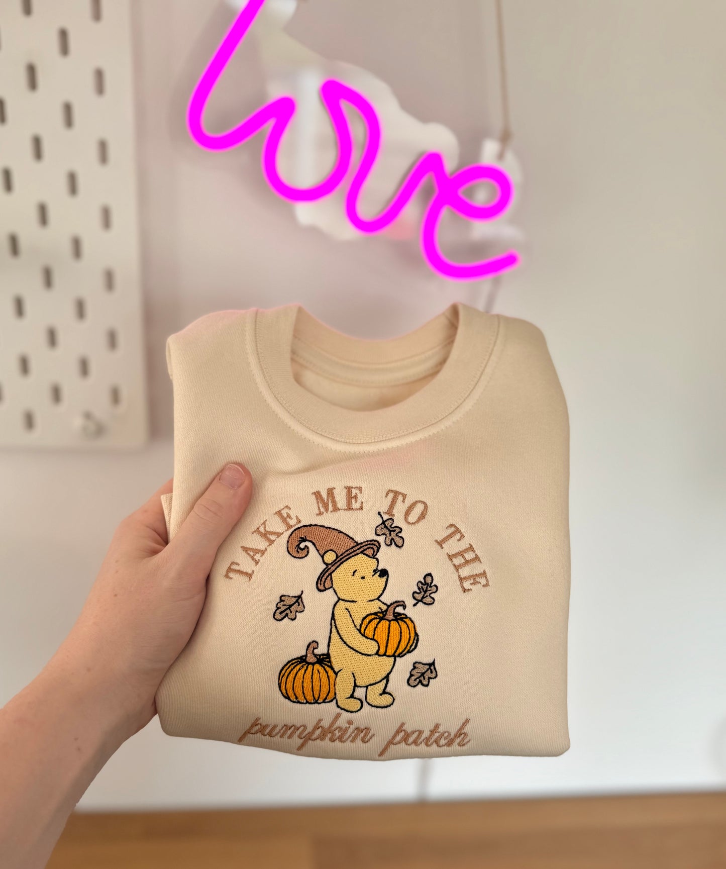 Take Me To The Pumpkin Patch Bear Children's Sweatshirt - Embroidered