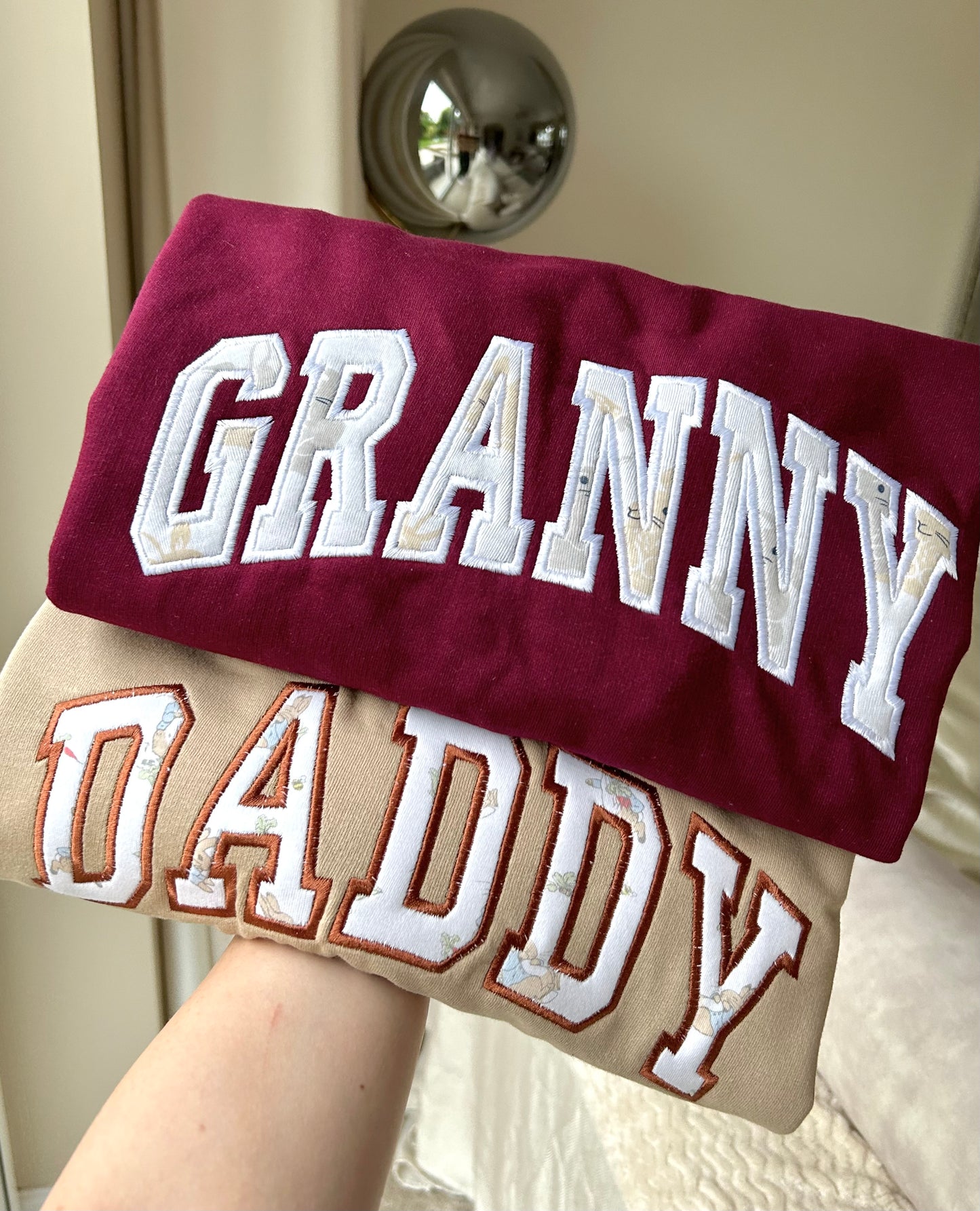 Personalised Appliqué Jumper in Curved Font - Keepsake Embroidered with Clothing