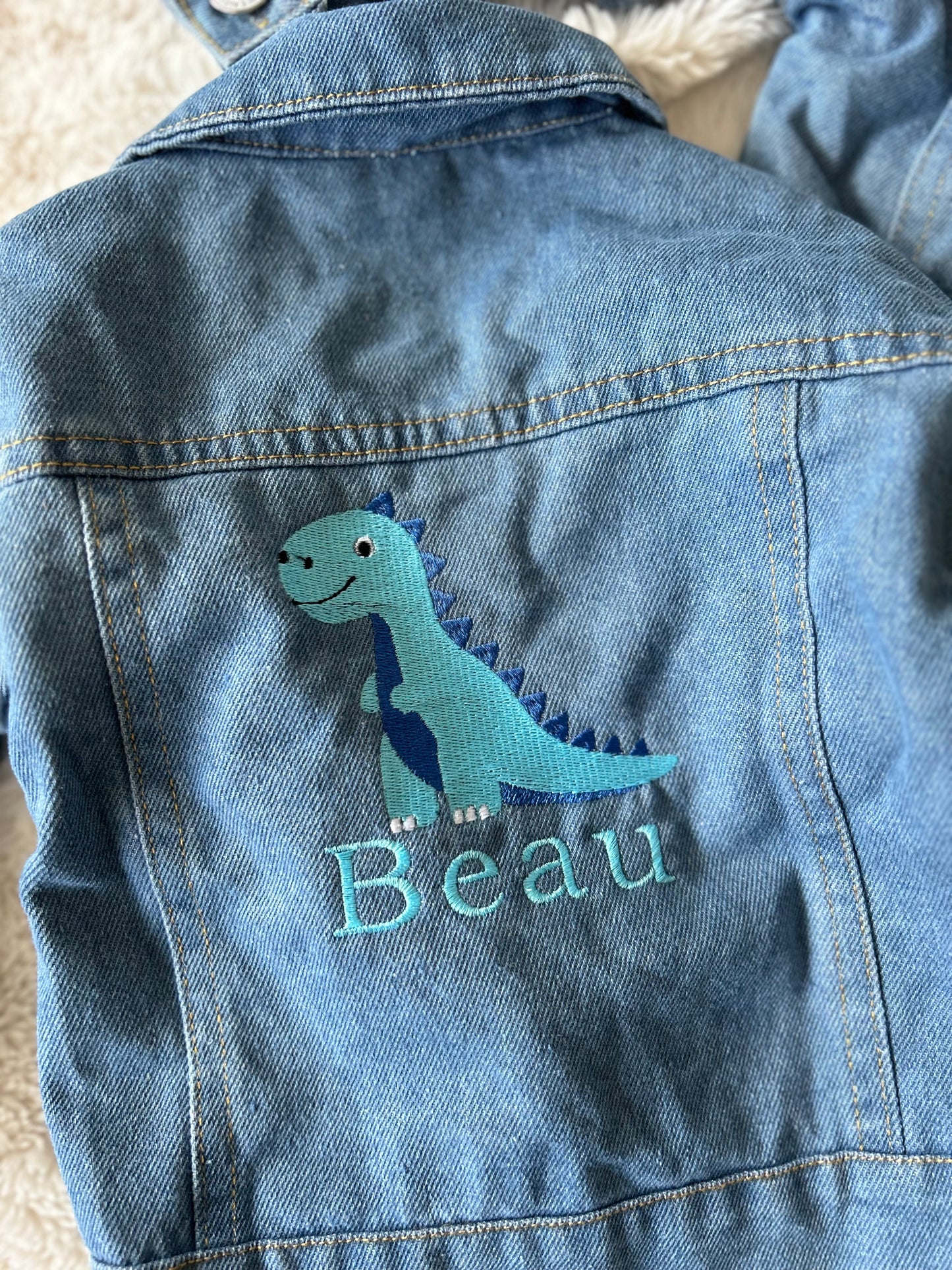 Dinosaur Denim Jacket - Embroidery Personalised