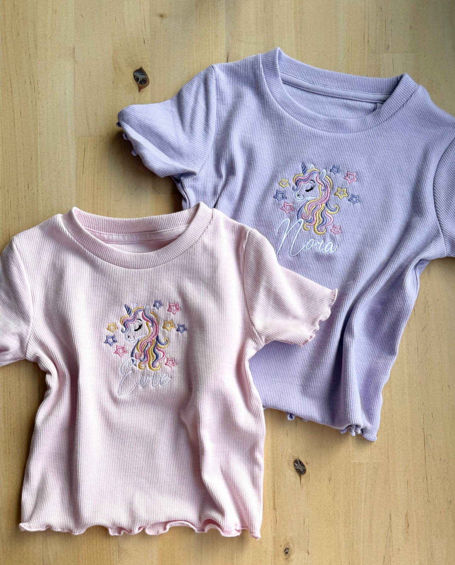Unicorn Ribbed T-Shirt and Short Set - Personalised Option