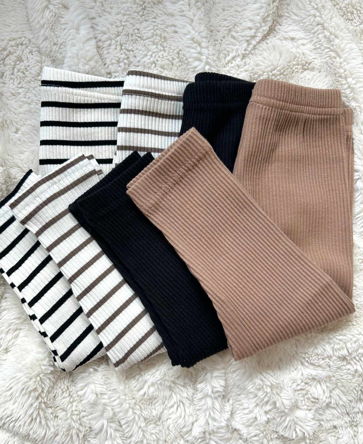 Baby & Toddler Black Striped Ribbed Leggings