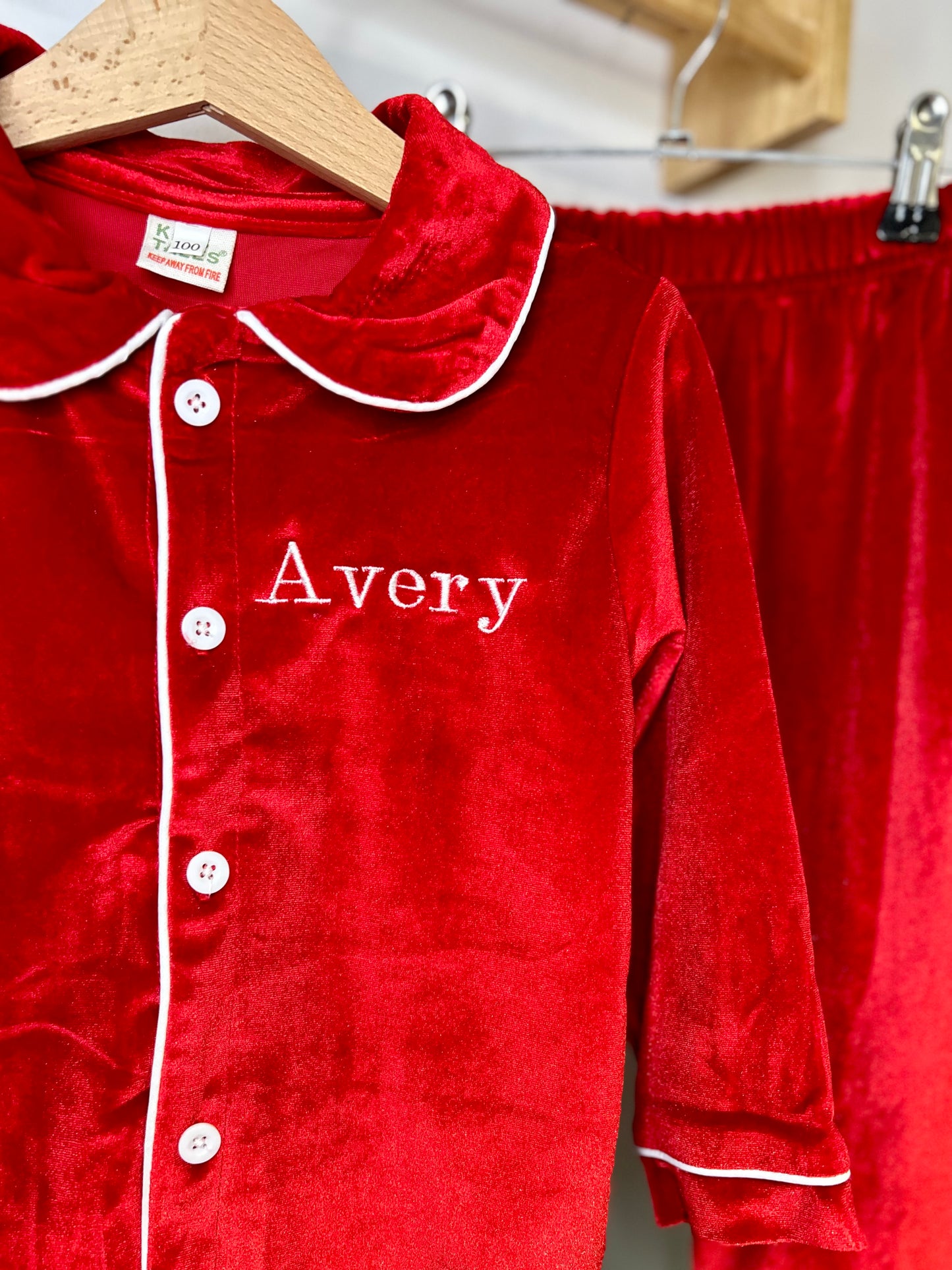 Red Velvet Pyjamas - Adult's Personalised - Pre-Order