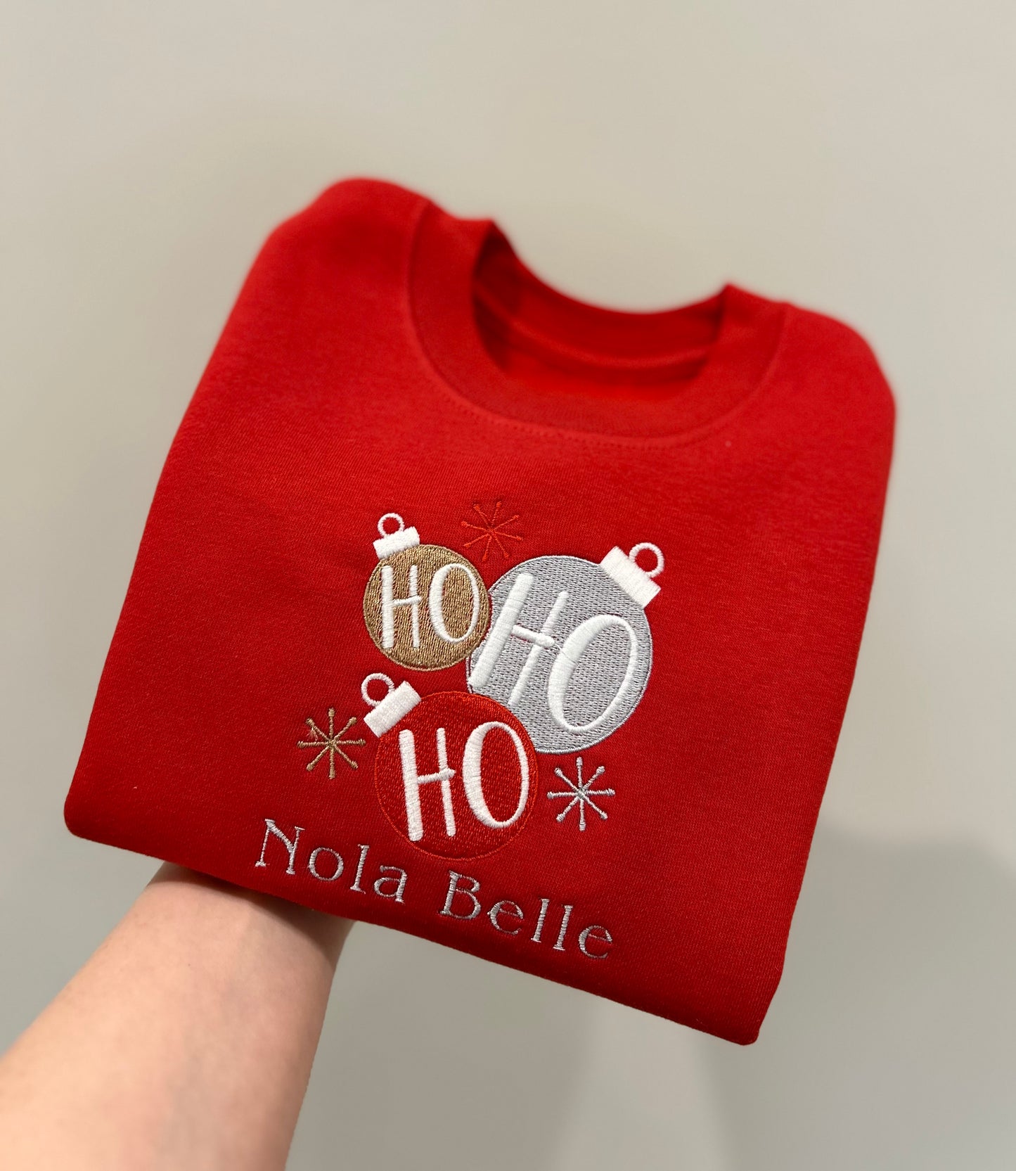 Ho Ho Ho Personalised Christmas Children's Jumper -Embroidered