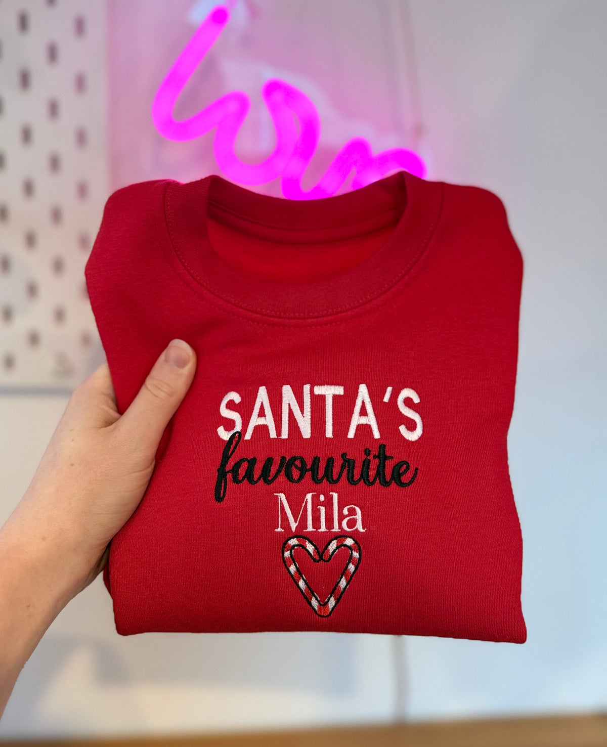 'Santa's Favourite' Personalised Christmas Children's Jumper -Embroidered