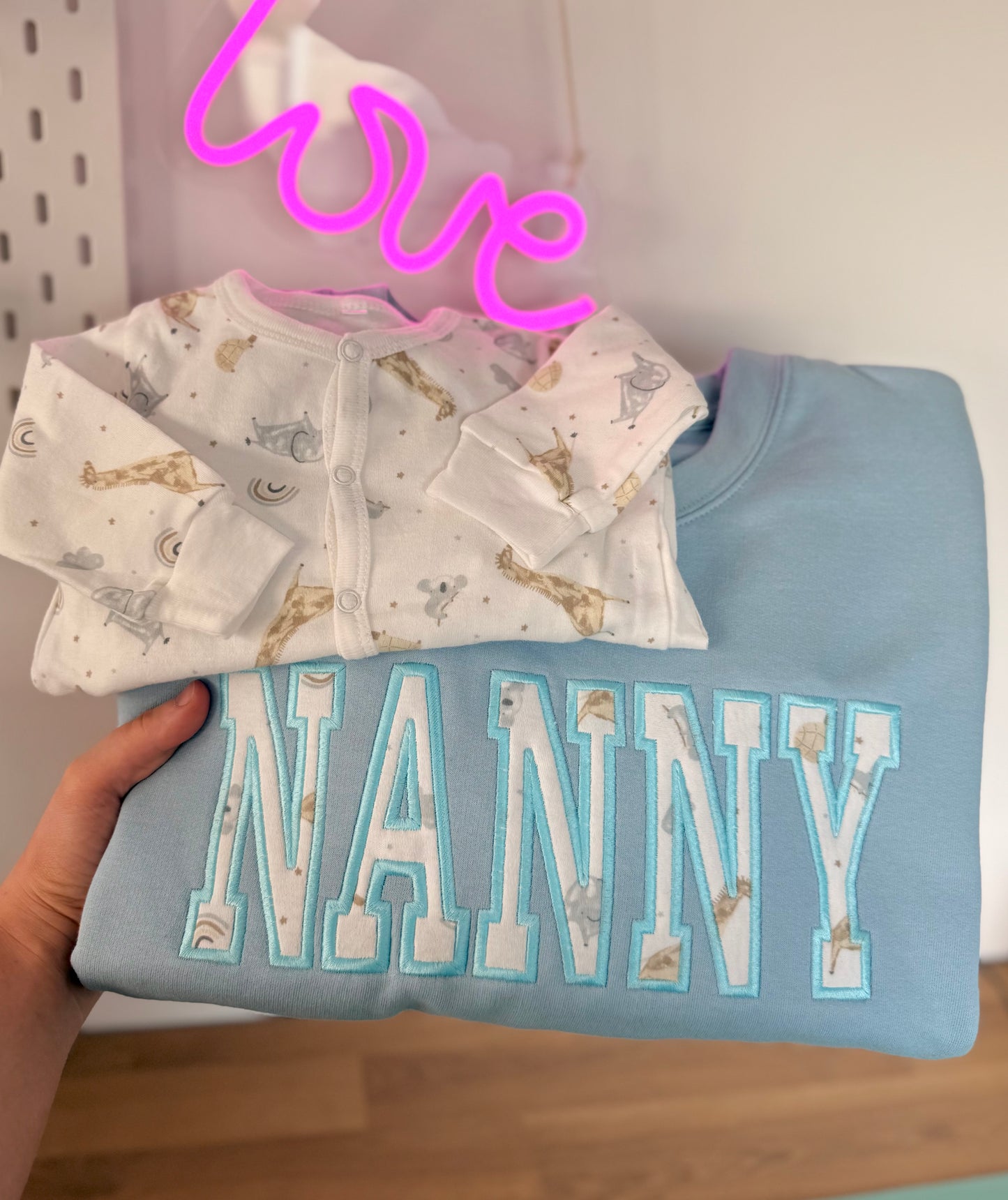 Personalised Appliqué Jumper in Straight Font - Keepsake Embroidered with Clothing