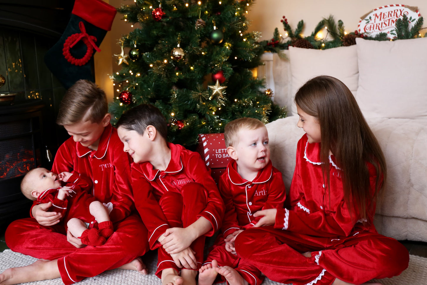 Red Velvet Pyjamas - Children's Personalised
