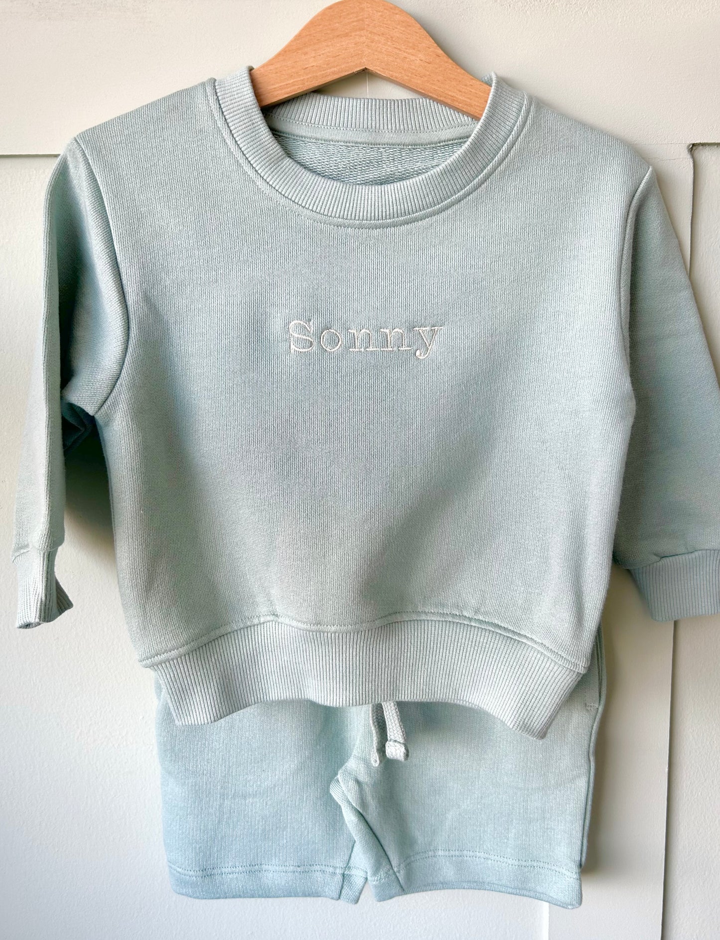 Personalised Baby and Children's Oversized Sweatshirt and Short Set - Embroidered