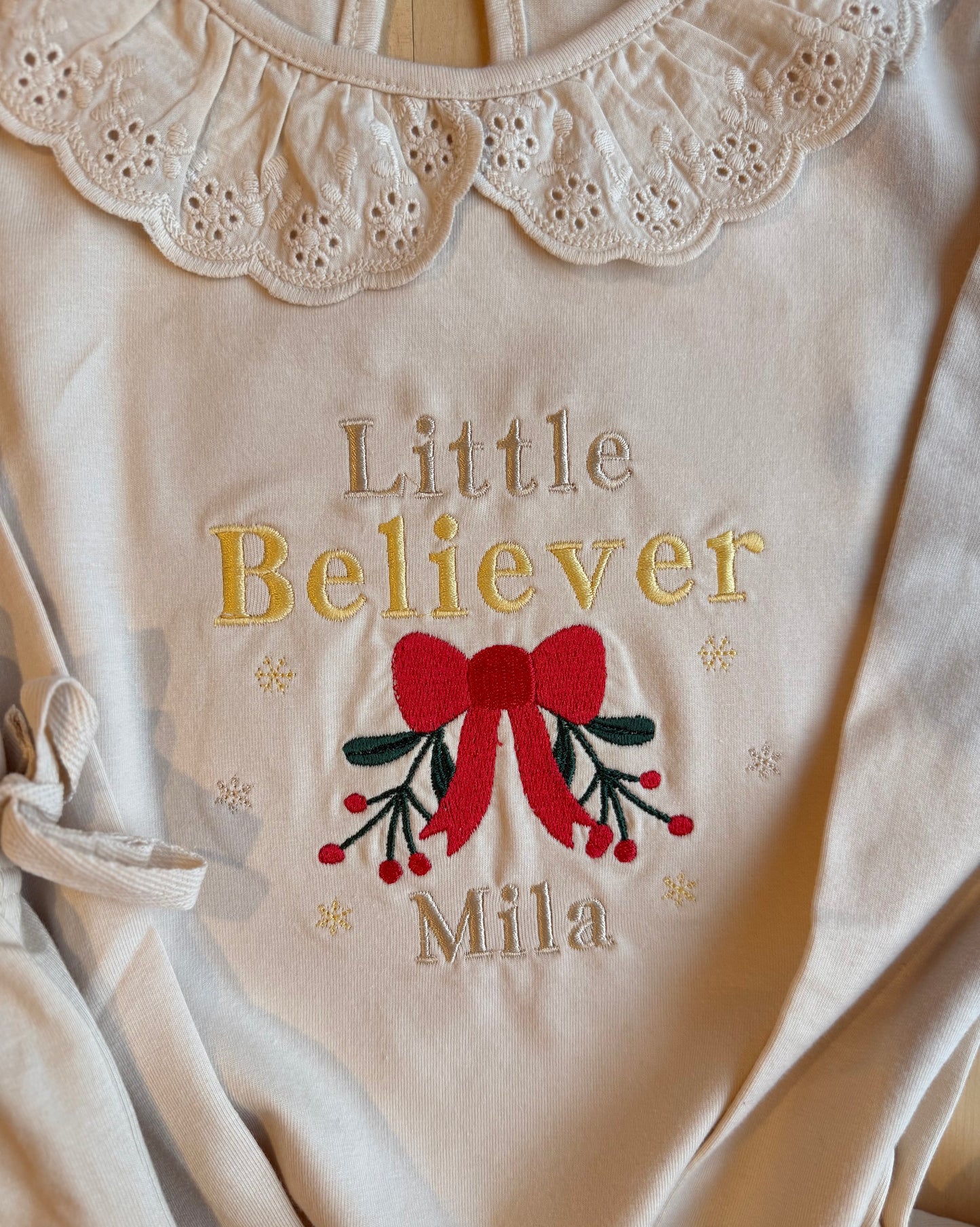 Little Believer Personalised Children's Christmas Pyjamas - Embroidered