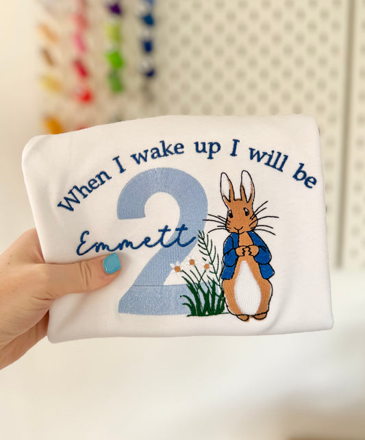 Rabbit Personalised Kids Age Birthday Pyjamas - Embroidered