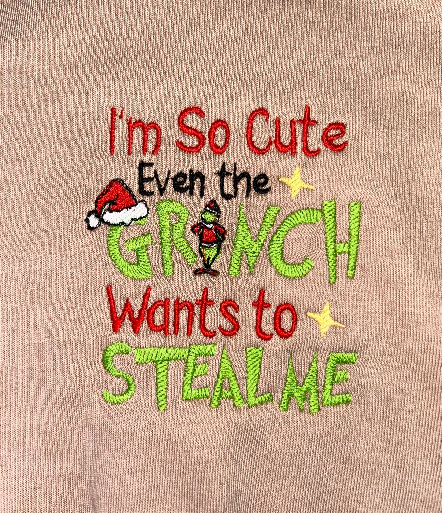 'I'm So Cute' Grinch Sweatshirt - Children's Embroidered
