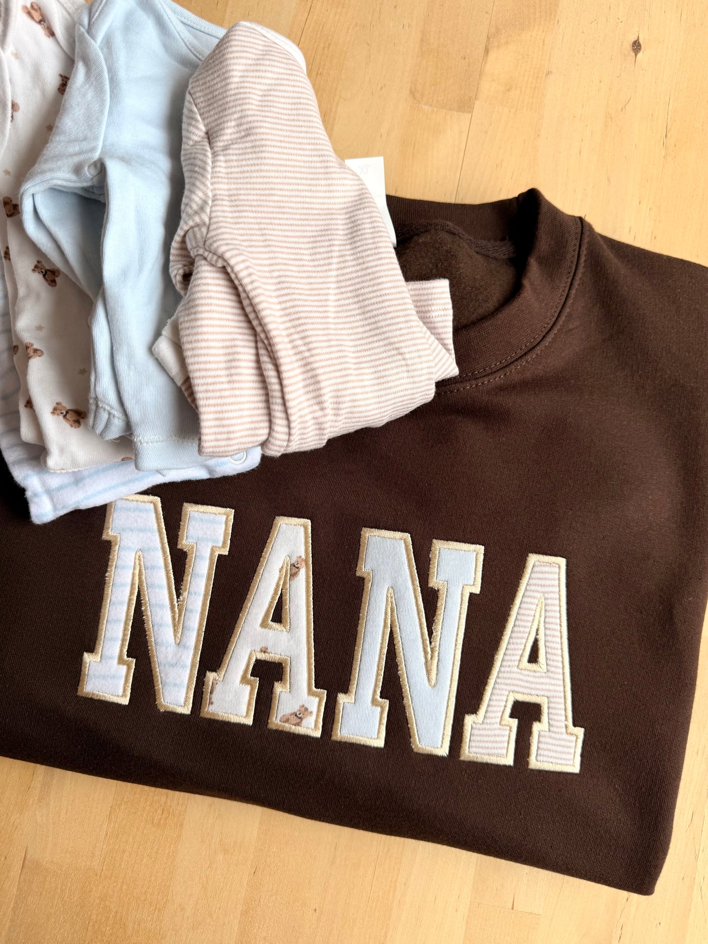 Personalised Appliqué Jumper in Straight Font - Keepsake Embroidered with Clothing