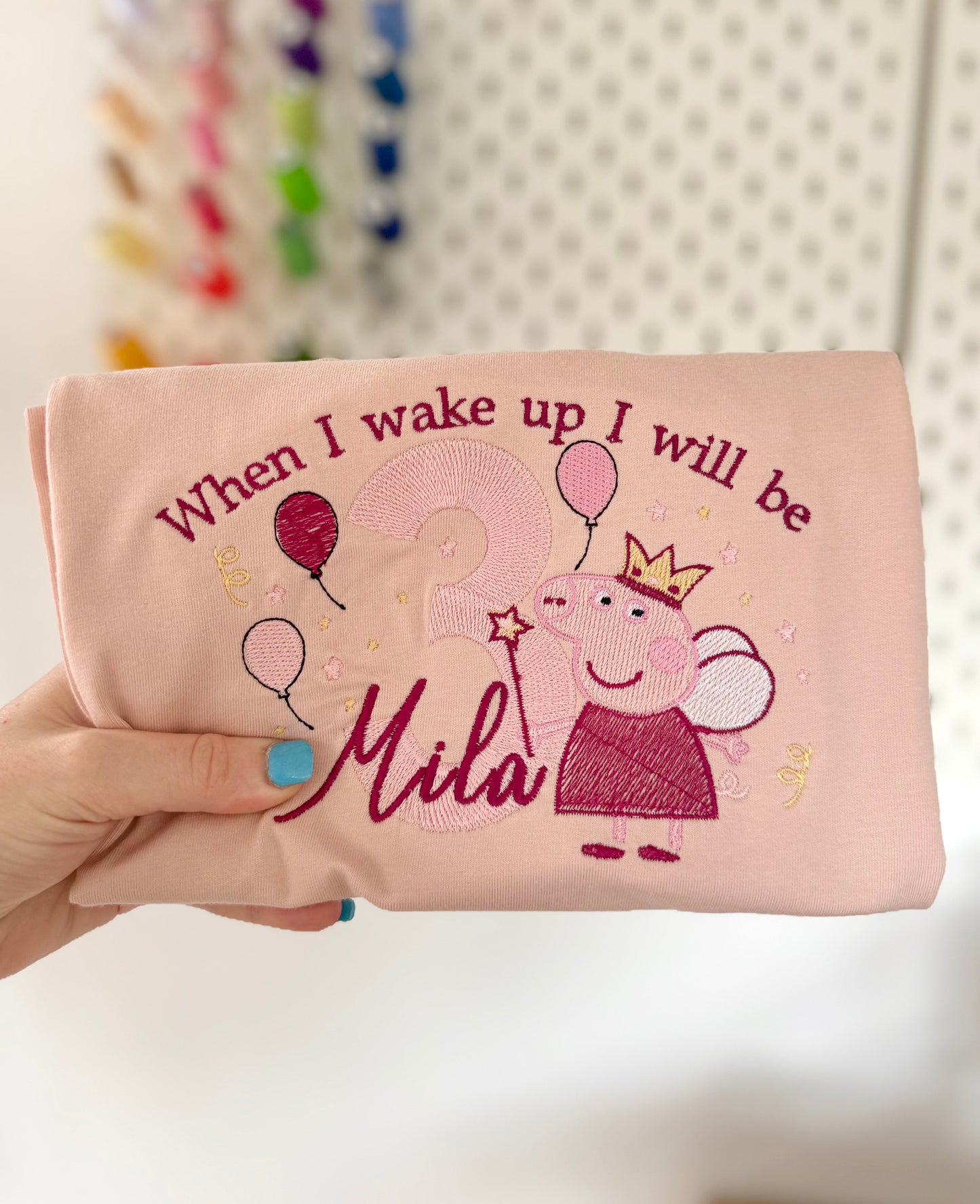 Peppa Pig Personalised Kids Birthday Pyjamas - Embroidered