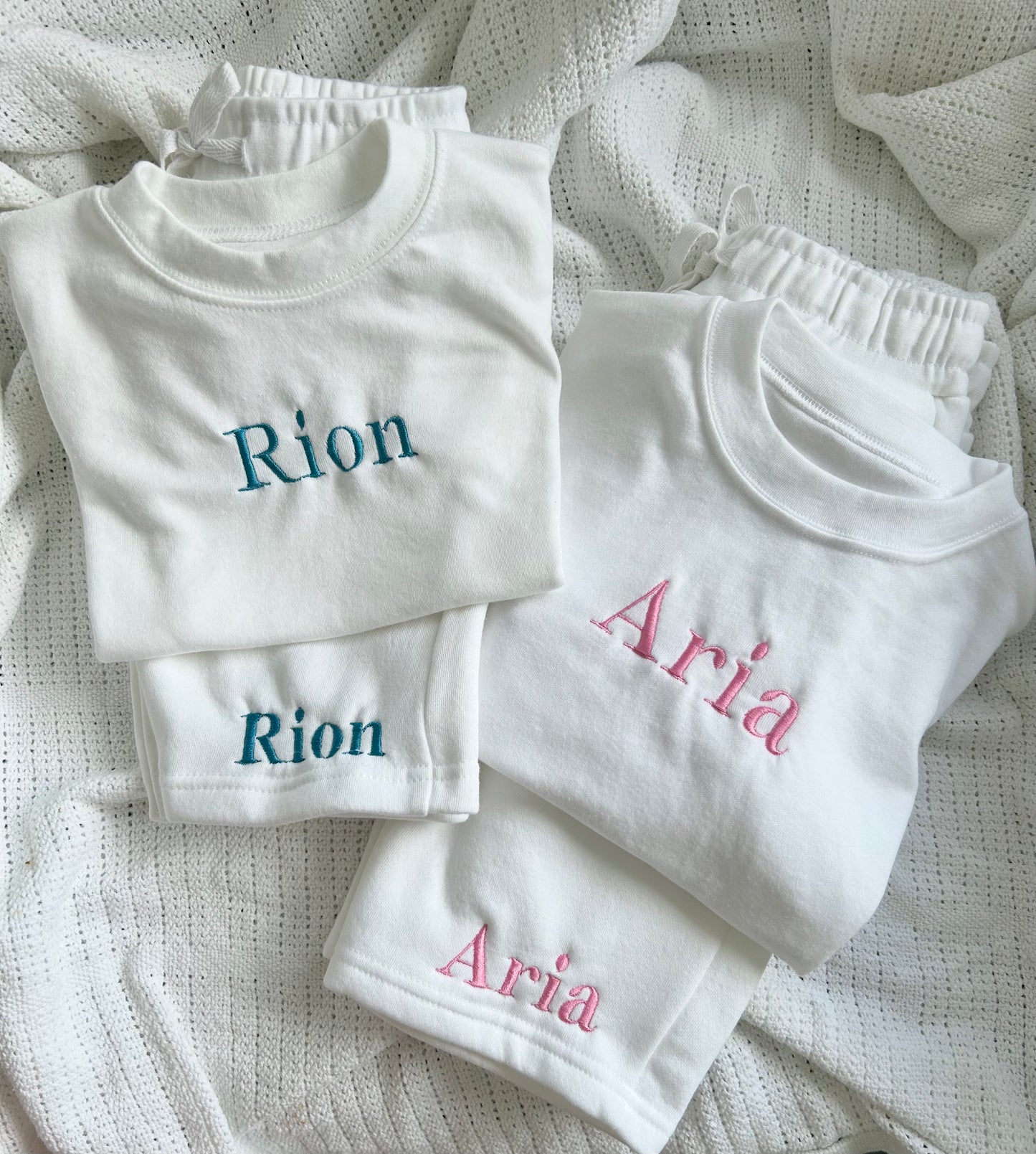 Personalised T-Shirt and Fleece Shorts Sets - Embroidered