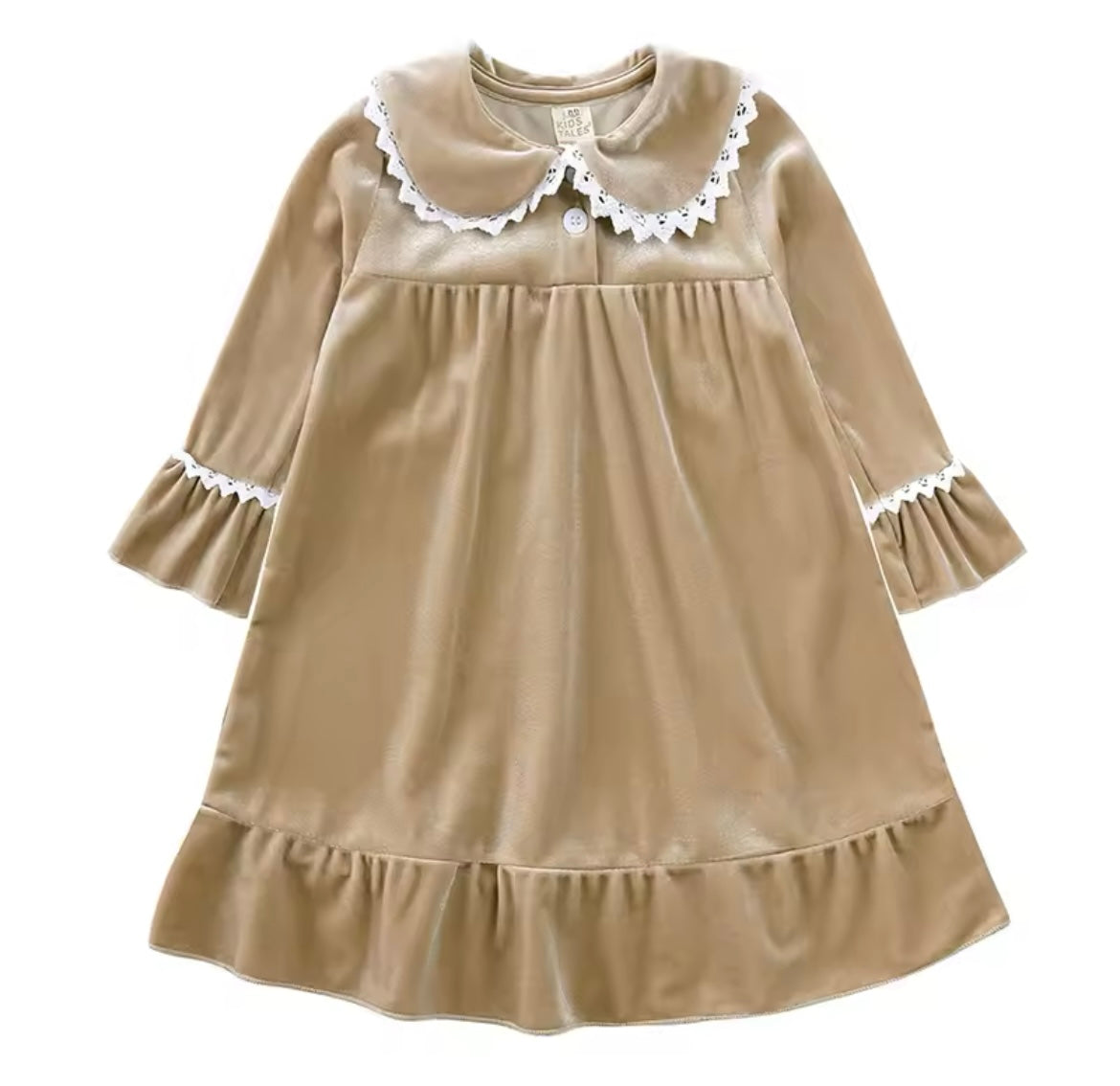 Beige Velvet Pyjamas - Children's Personalised