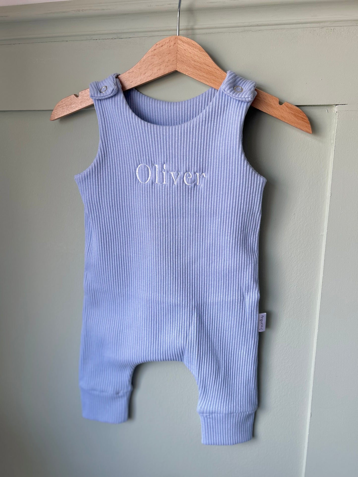 Personalised Ribbed Cotton Dungarees - Embroidered