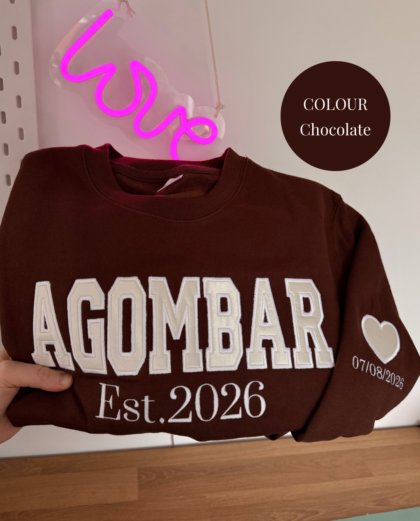 Custom Wedding Dress Keepsake Jumper | Personalised Appliqué Sweatshirt (Up to 9 Letters)