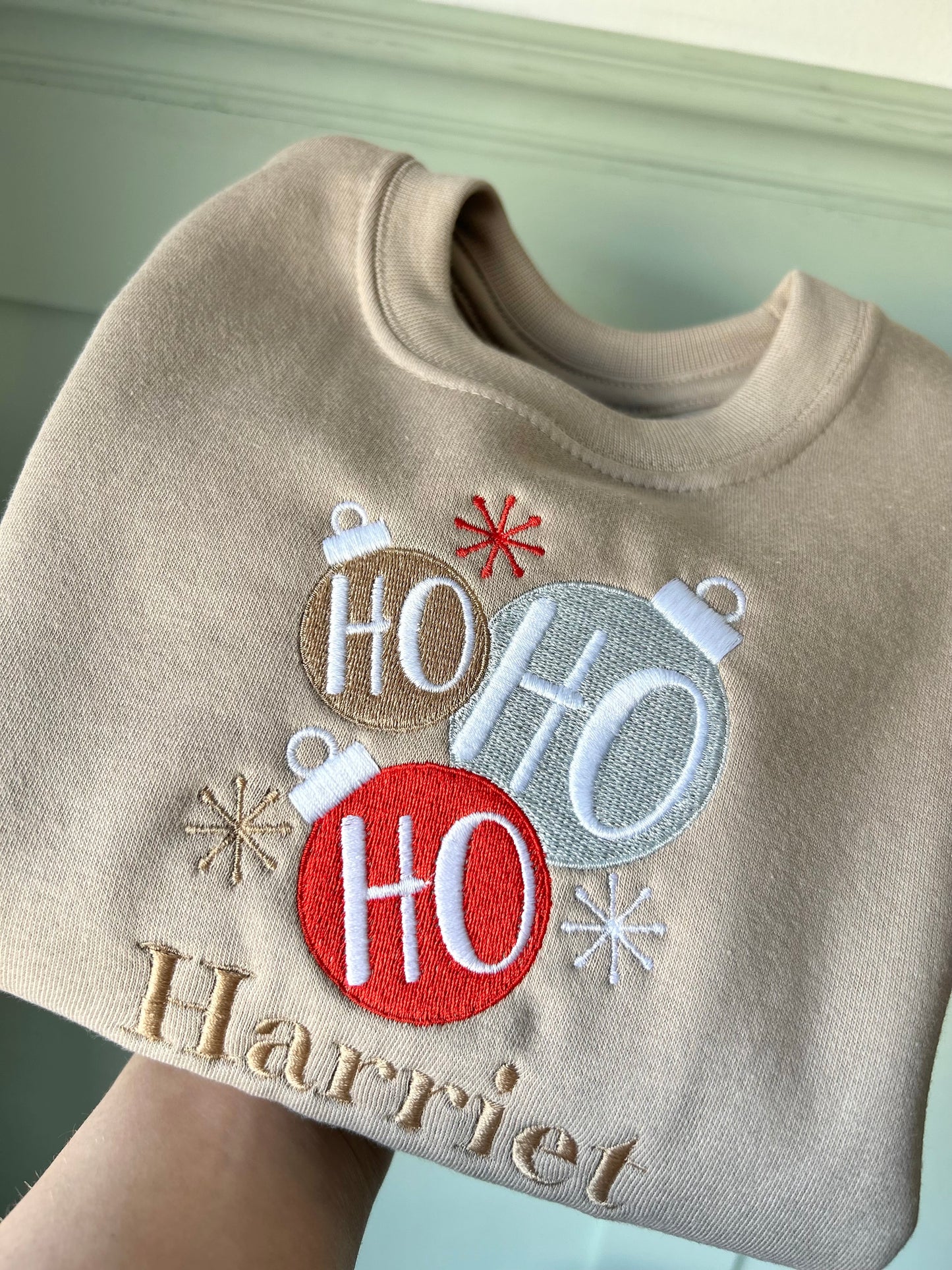 Ho Ho Ho Personalised Christmas Children's Jumper -Embroidered
