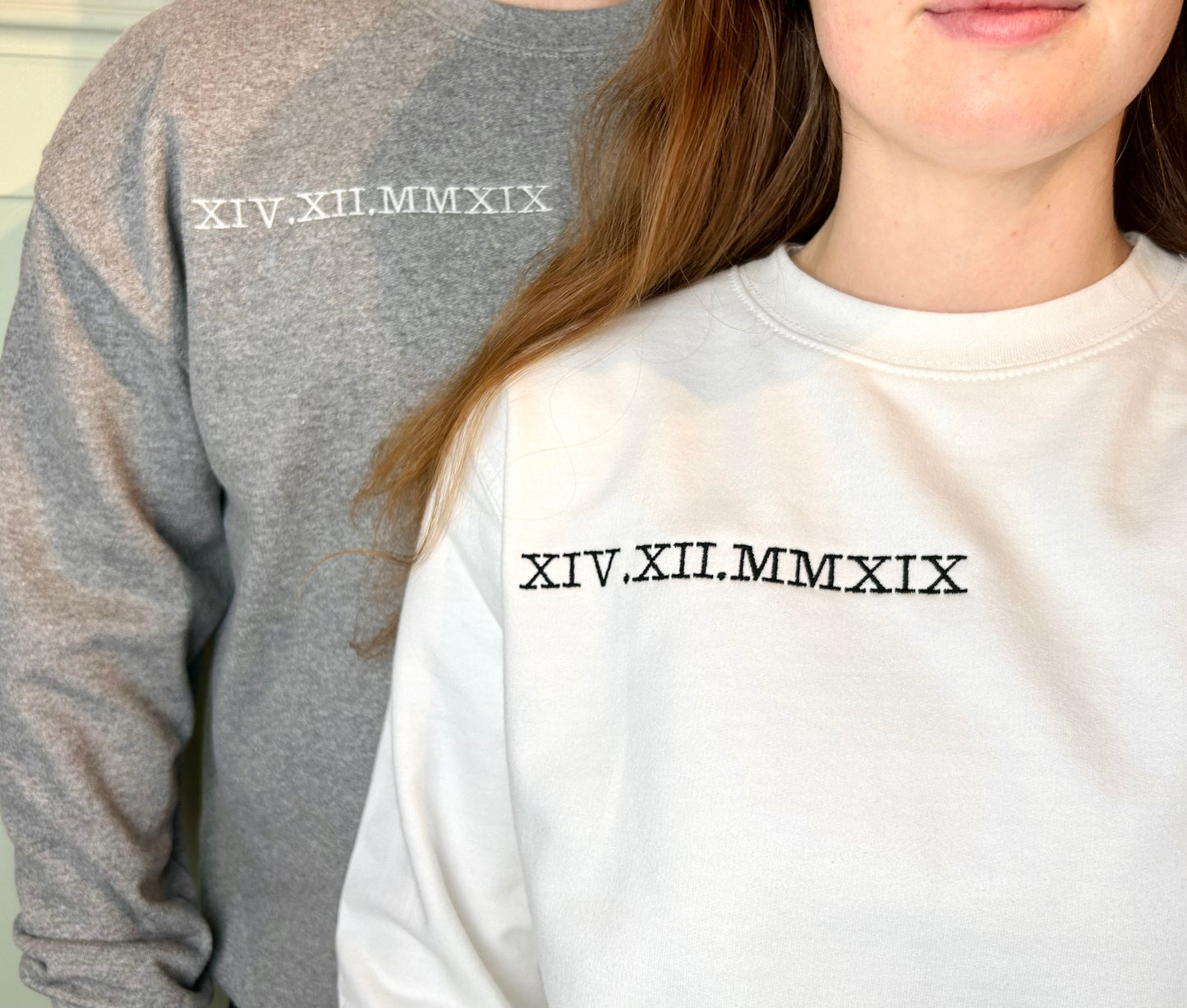 Personalised Roman Numeral Sweatshirt Unisex - Embroidered