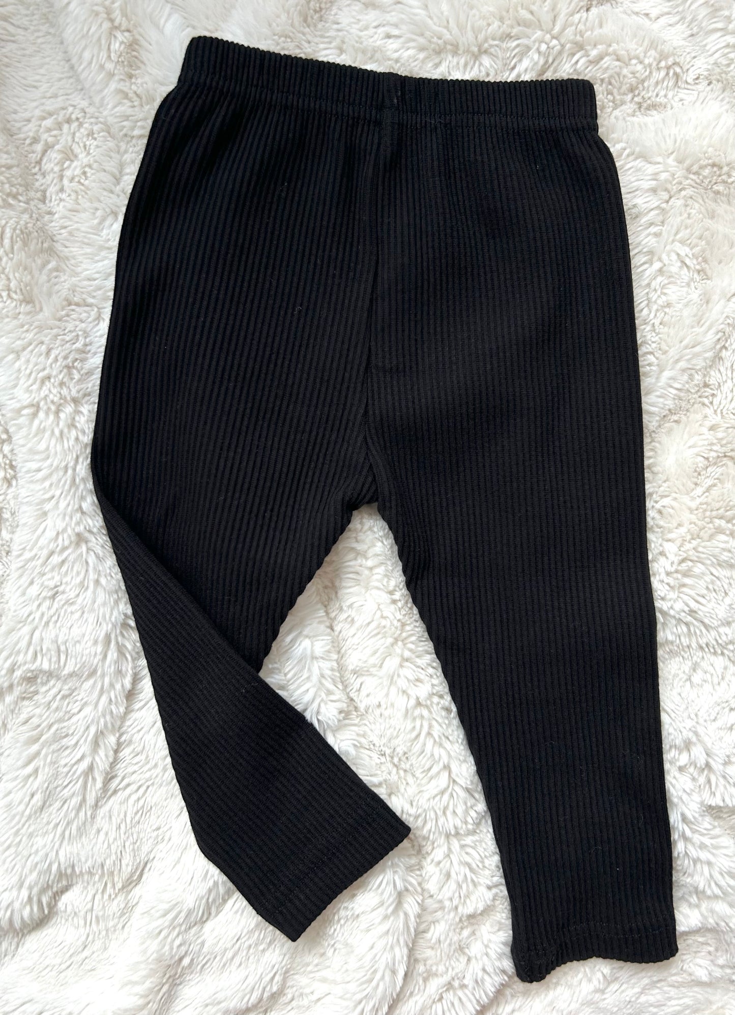 Baby & Toddler Black Ribbed Leggings