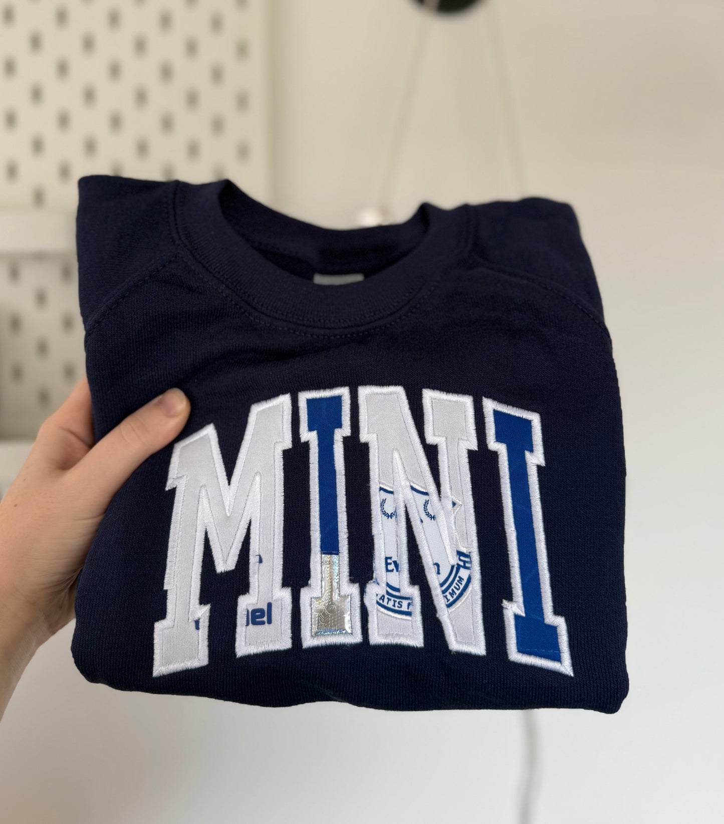 Personalised Appliqué MINI Sweatshirt in Curved Font - Keepsake Embroidered with Clothing