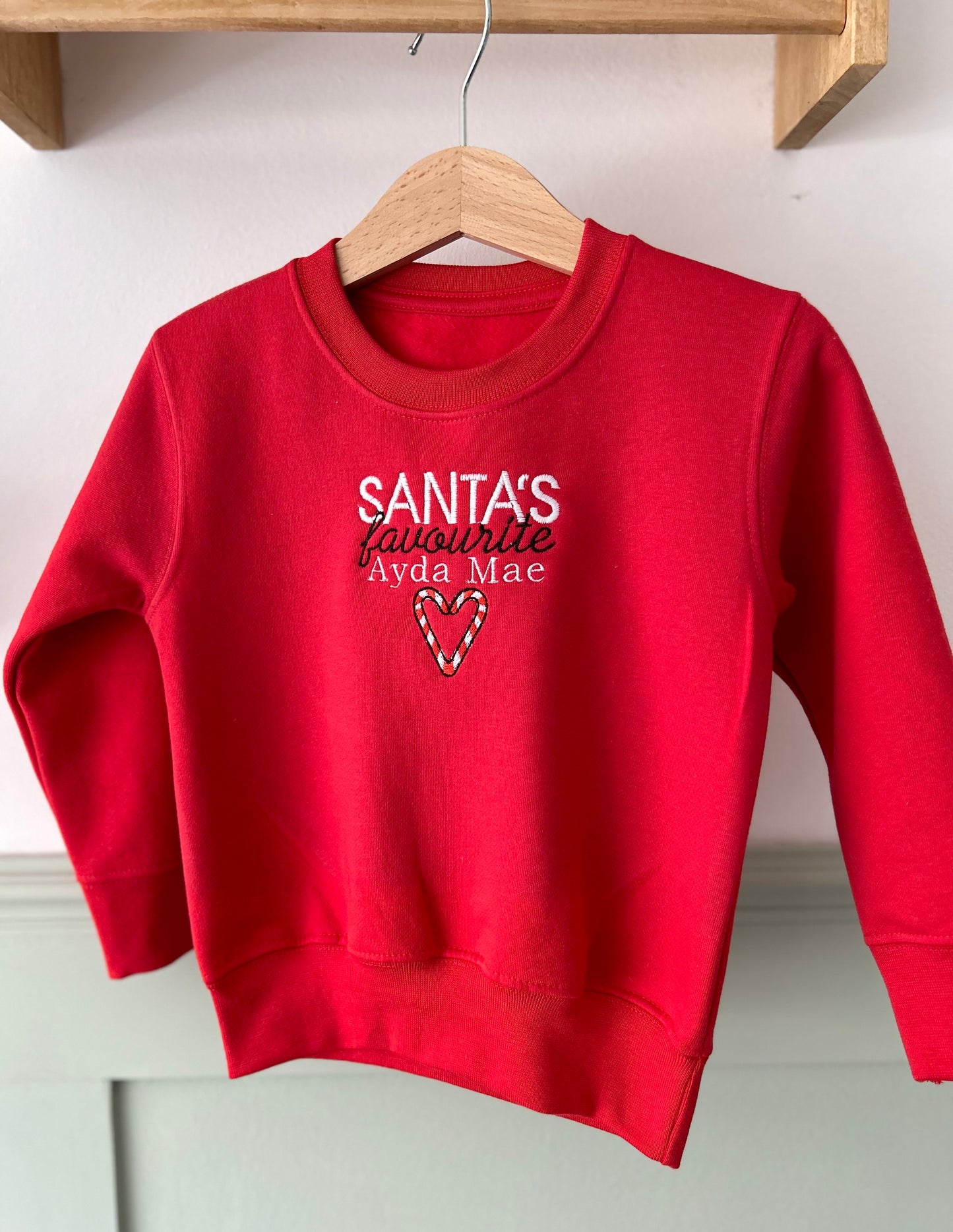 'Santa's Favourite' Personalised Christmas Children's Jumper -Embroidered