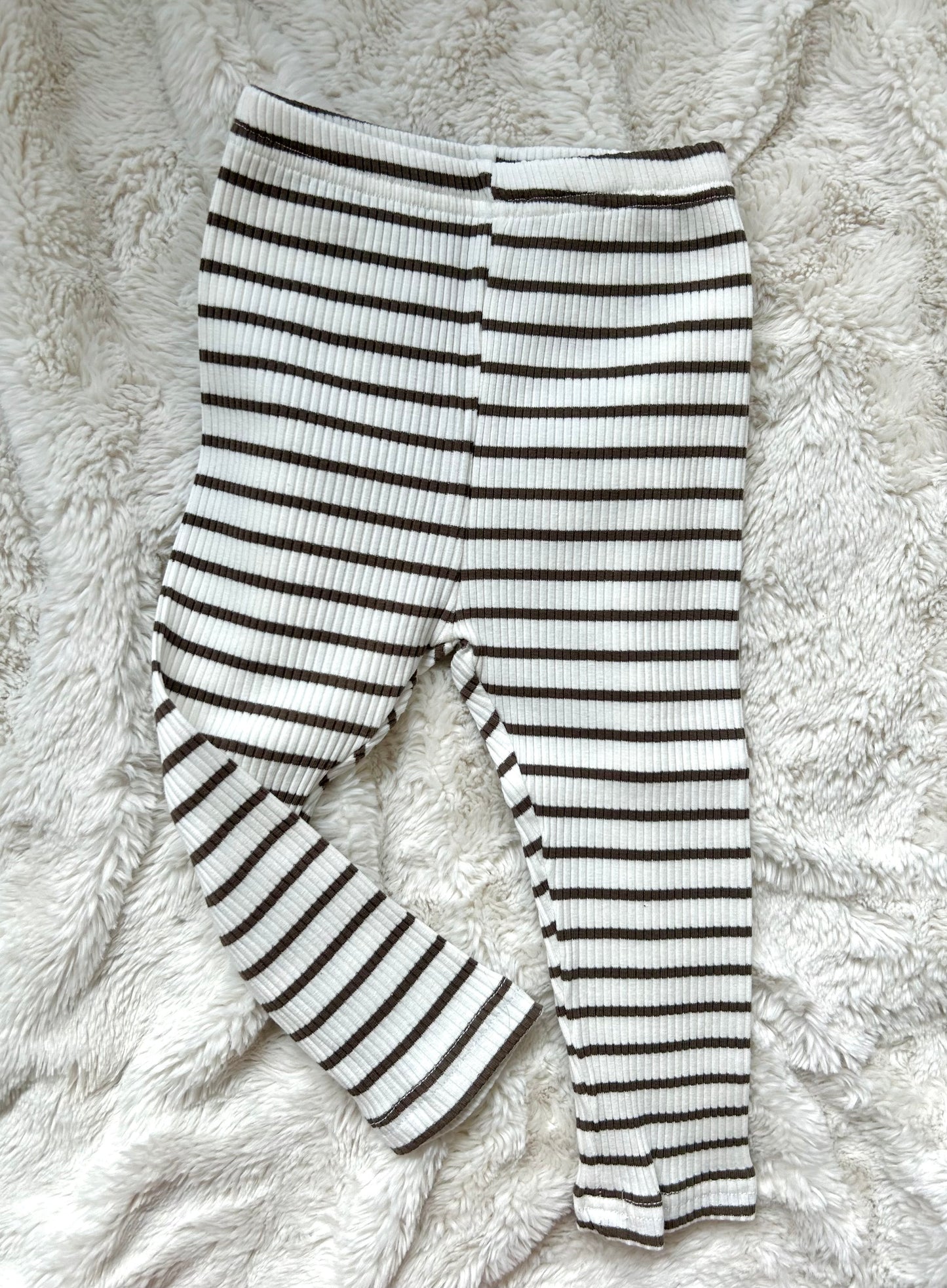 Baby & Toddler Brown Striped Ribbed Leggings