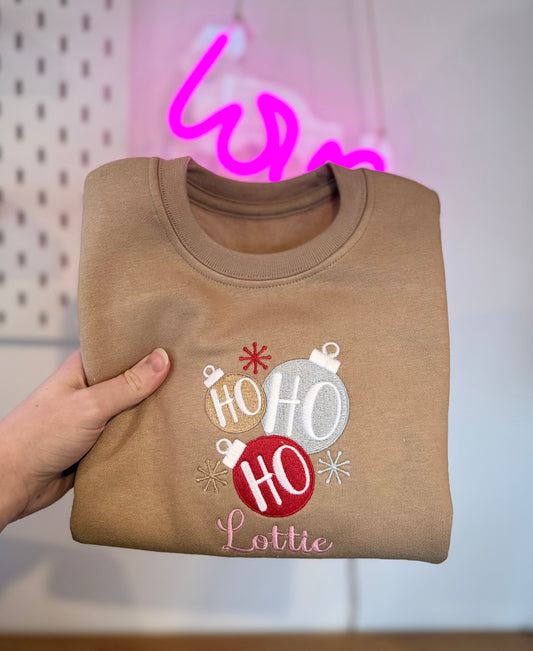 Ho Ho Ho Personalised Christmas Children's Jumper -Embroidered