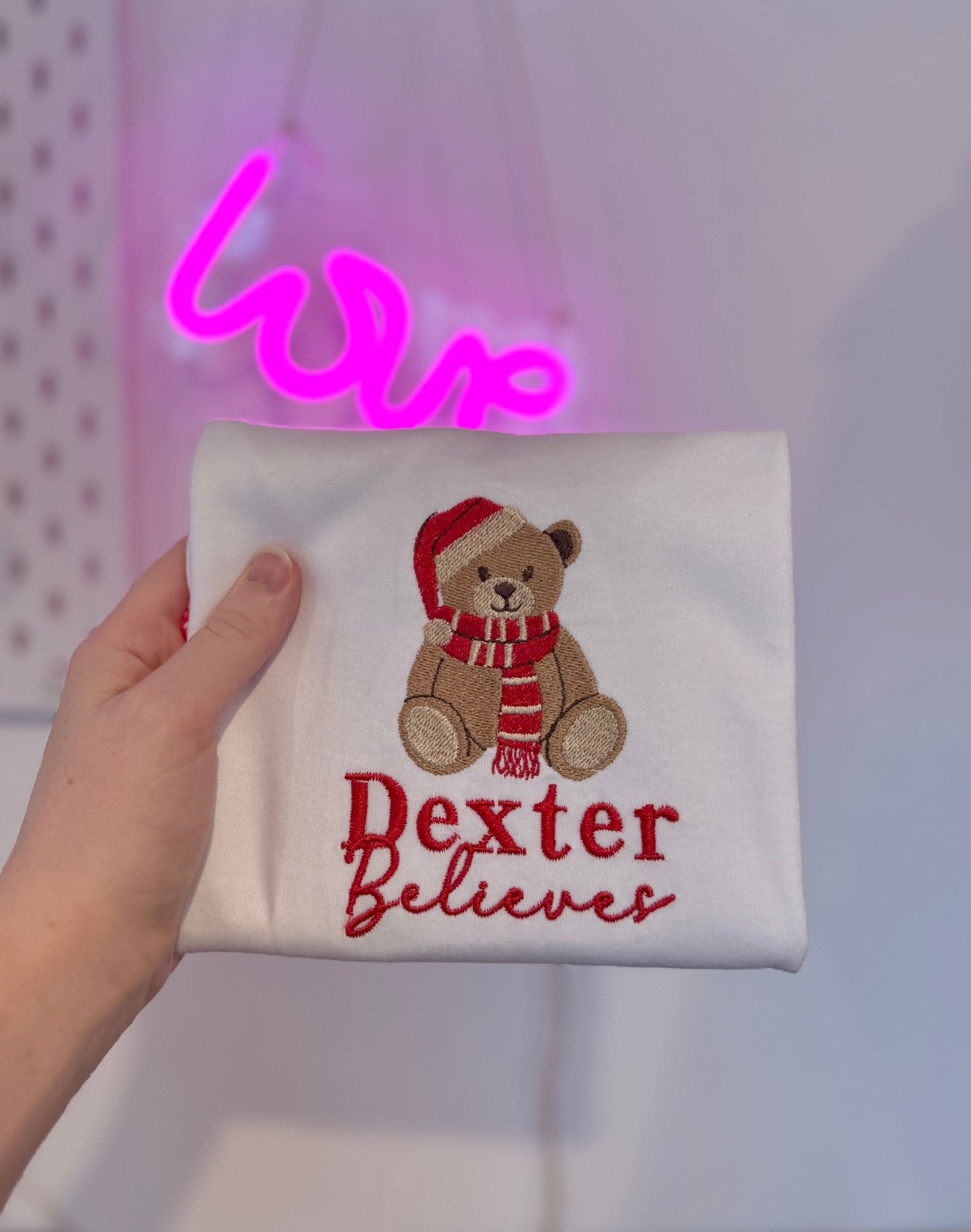 Teddy Personalised Believes Children's Christmas Pyjamas - Embroidered