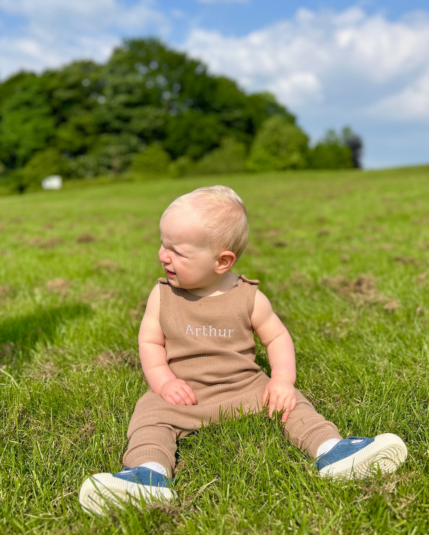 Personalised Ribbed Cotton Dungarees - Embroidered