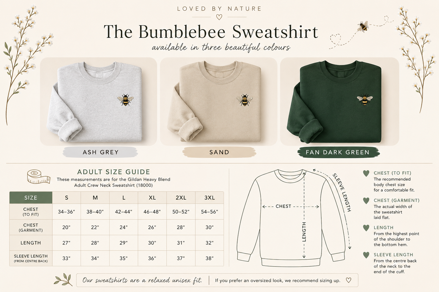 The Bumblebee Sweatshirt | Adult Embroidered Sweatshirt