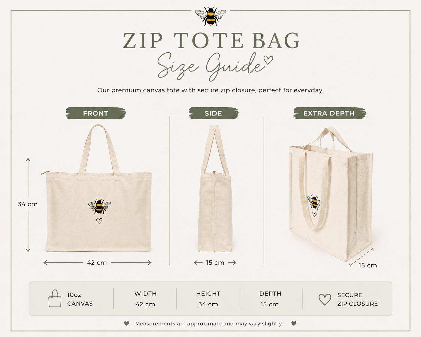 The Bumblebee Zip Tote Bag