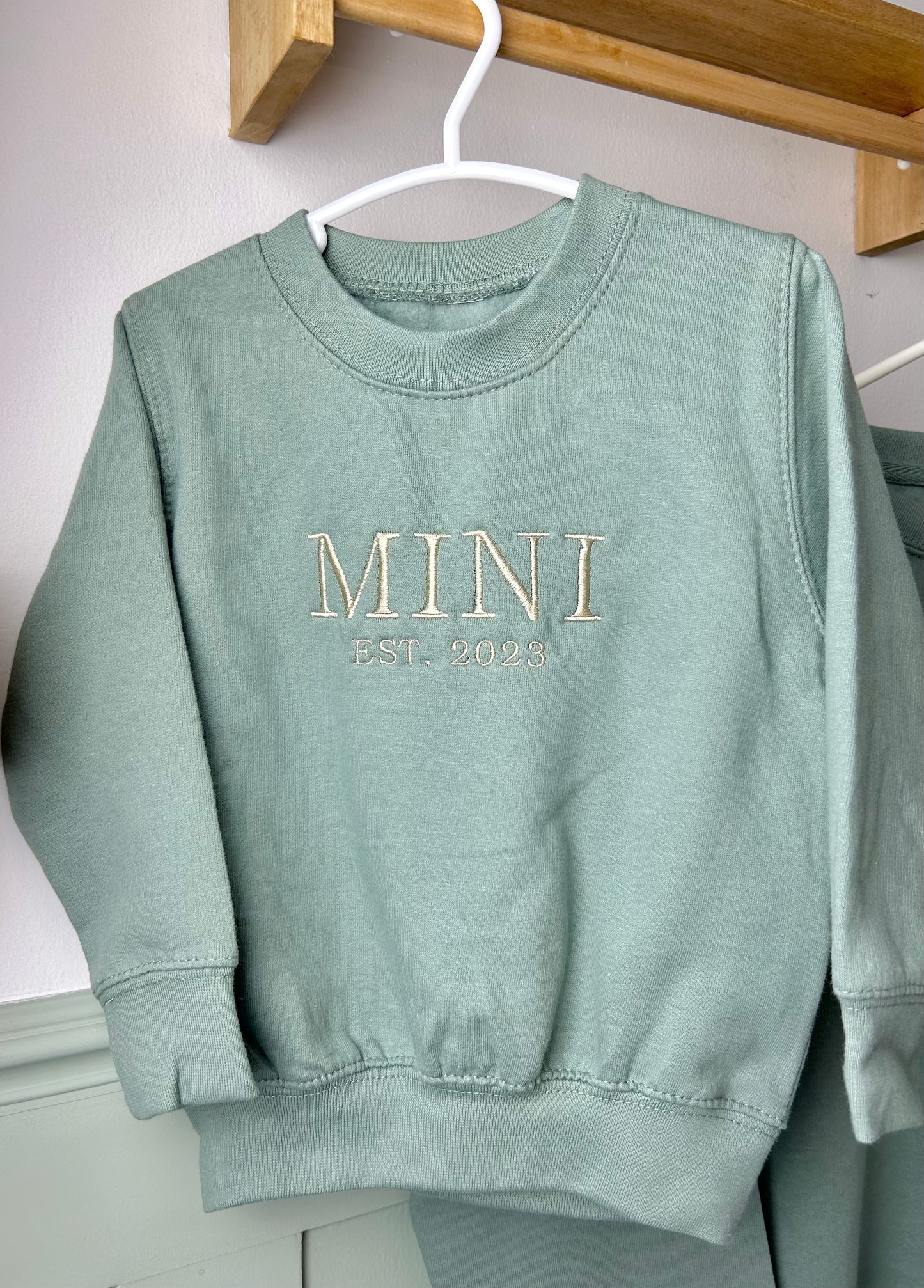 Personalised Date 'Mini' Matching Sweatshirt Toddler / Children's - Embroidered