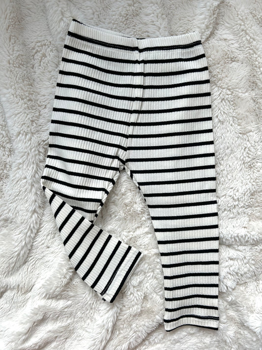 Baby & Toddler Black Striped Ribbed Leggings