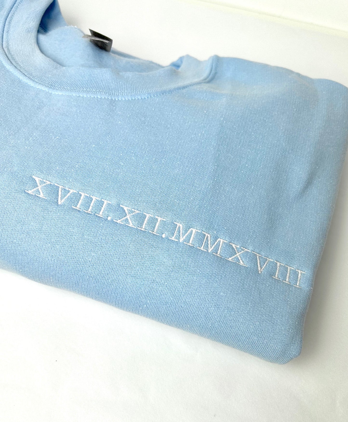 Personalised Roman Numeral Sweatshirt Unisex - Embroidered