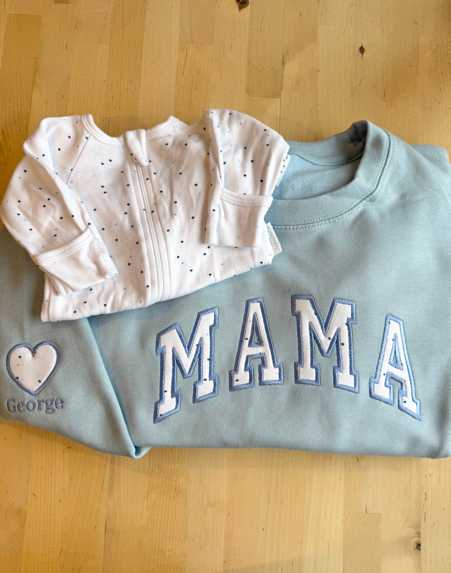 Personalised Appliqué Jumper in Curved Font - Keepsake Embroidered with Clothing