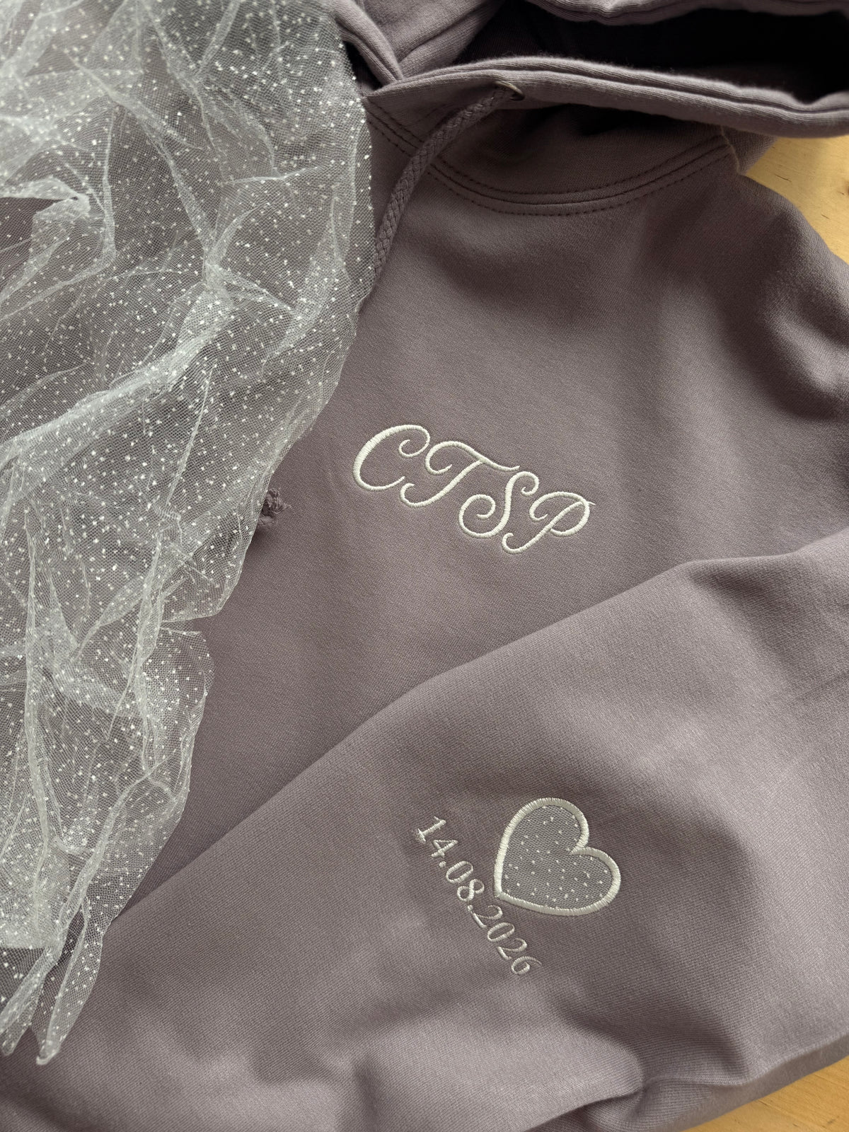Signature Number Wedding Dress Keepsake Jumper | Personalised Appliqué Sweatshirt or Hoodie