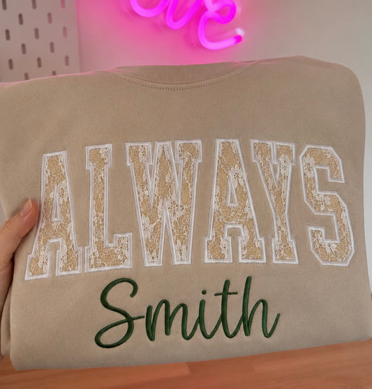 ALWAYS Wedding Dress Keepsake Jumper | Personalised Wedding Dress Sweatshirt