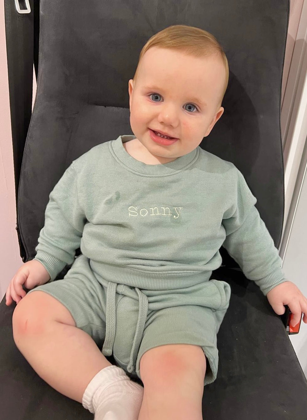 Personalised Baby and Children's Oversized Sweatshirt and Short Set - Embroidered