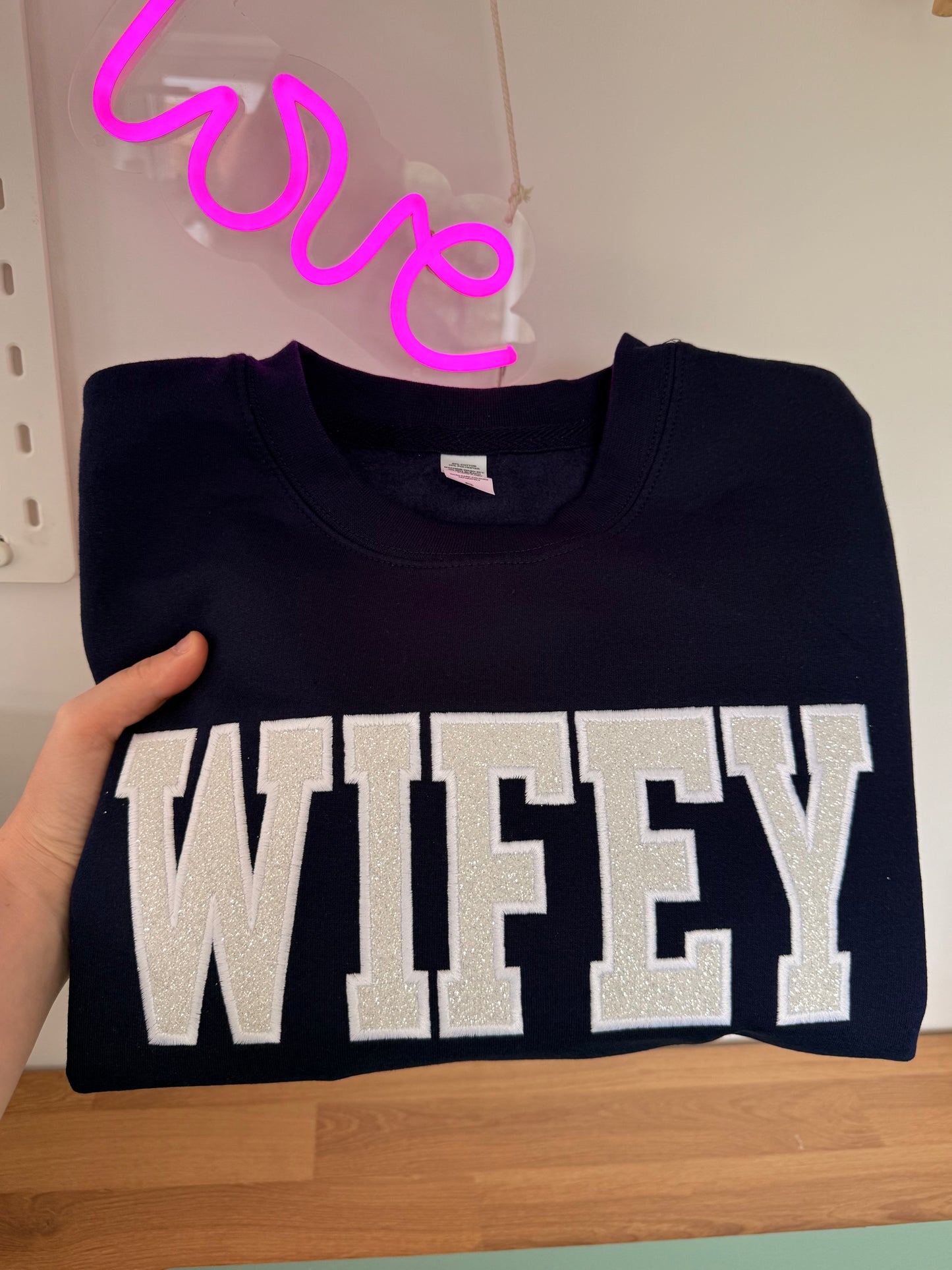 WIFEY Wedding Dress Keepsake Jumper | Personalised Wedding Dress Sweatshirt