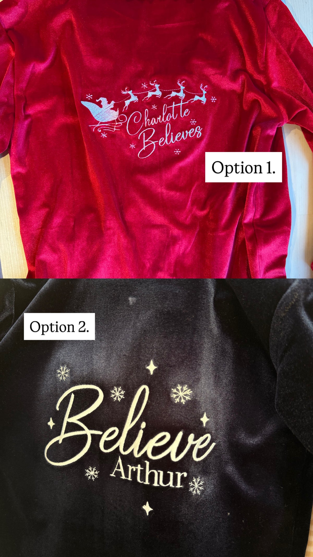 Beige Velvet Pyjamas - Children's Personalised