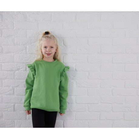 Personalised Children's Frill Shoulder Sweatshirt - Embroidered