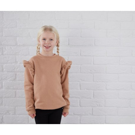 Personalised Children's Frill Shoulder Sweatshirt - Embroidered