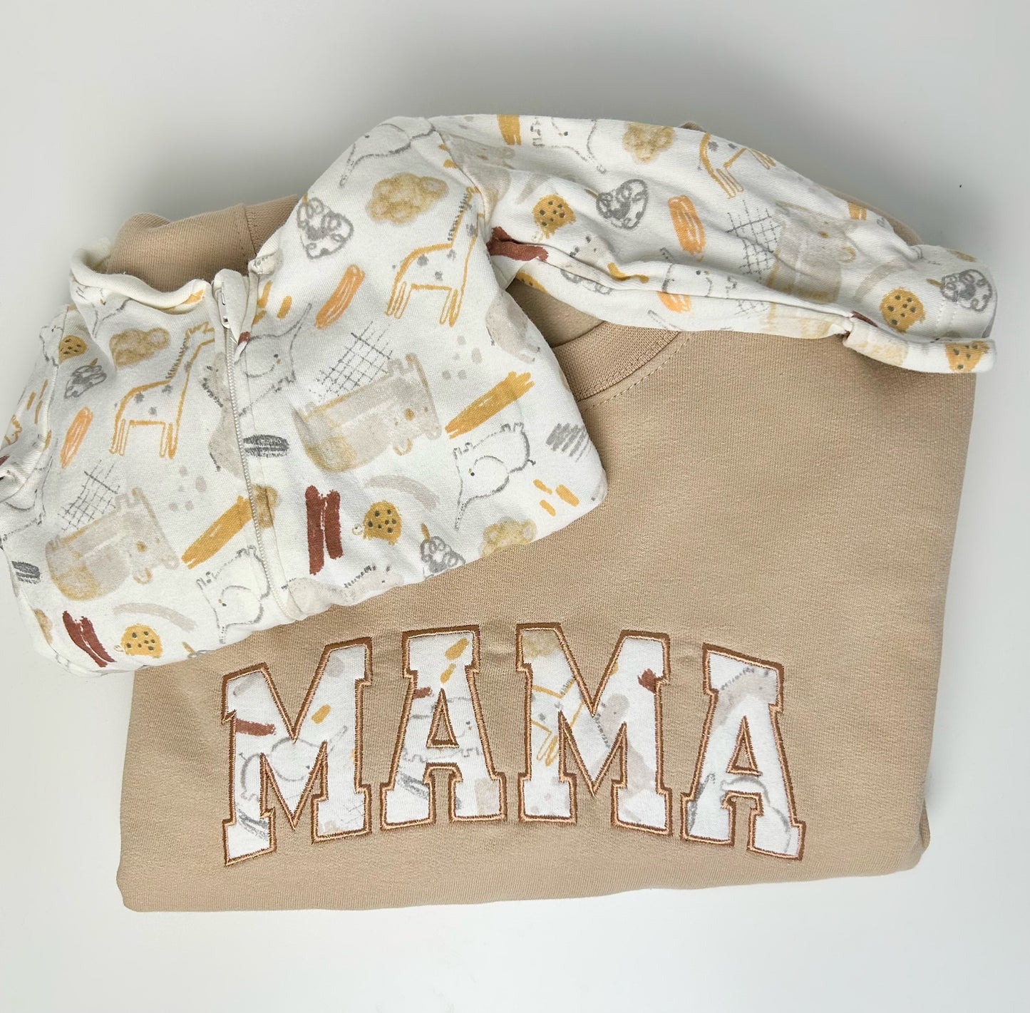 Personalised Appliqué Baby Clothes , Keepsake Mama / Nana / Love / Dada Hoodie - Embroidered