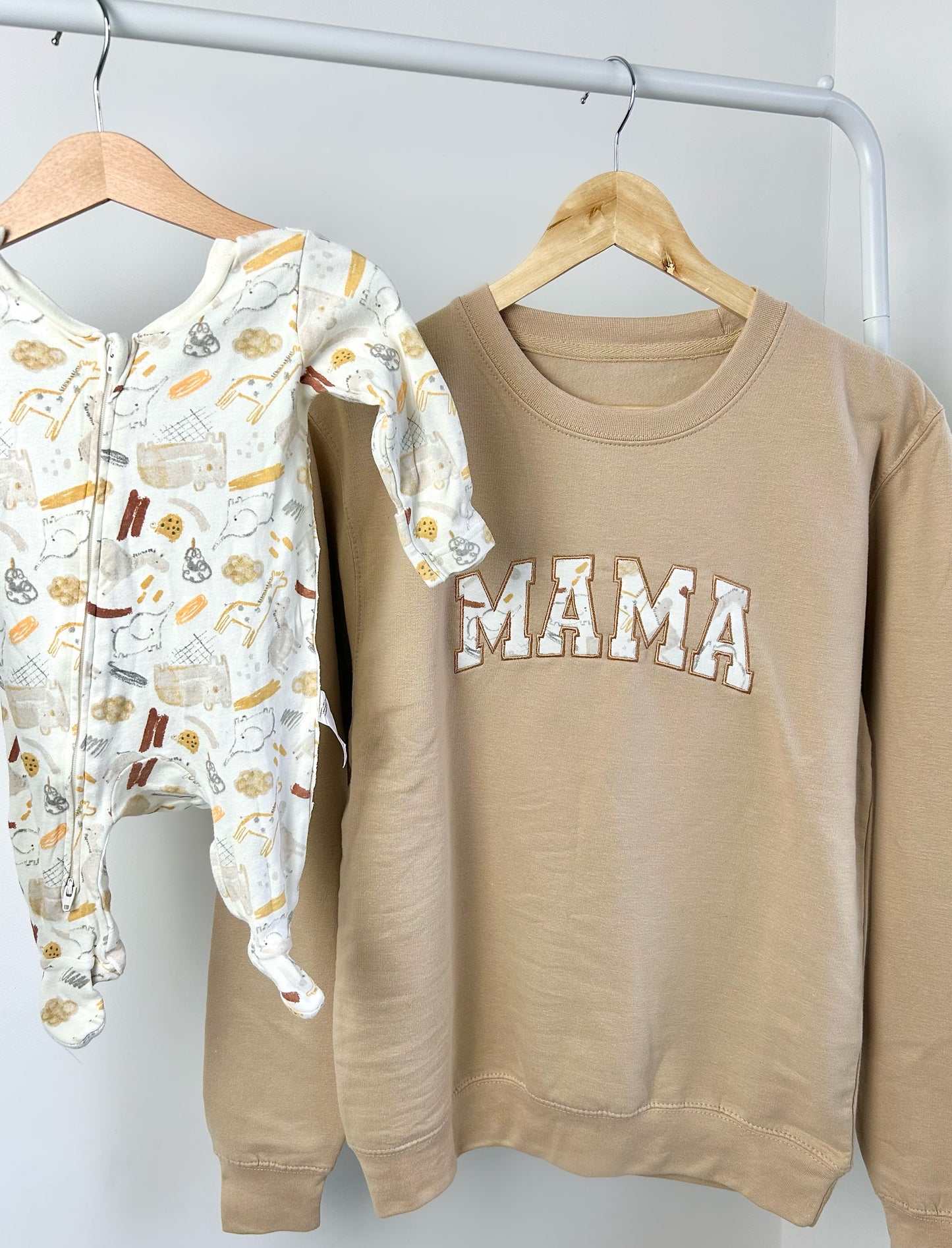 Personalised Appliqué Baby Clothes , Keepsake Mama / Nana / Love / Dada Sweatshirt - Embroidered